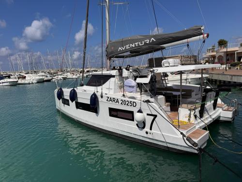 Catamaran Aventura 37 for hire in Messina