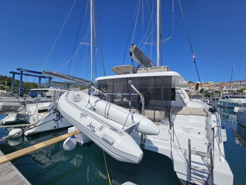 Catamaran Aventura 37 for hire in Marina Novi