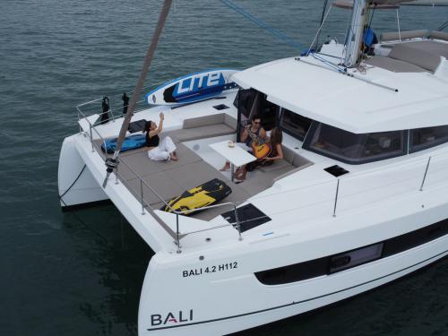 Catamaran Bali 4.2 for hire in Yacht Haven Marina Phuket