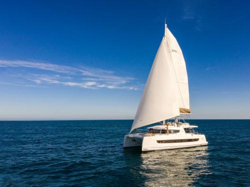 Cat Bali 4.6 for hire in Cucumber Beach Marina