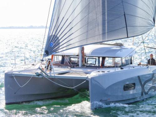 Catamaran Excess 11 for hire in Tourlos Marina