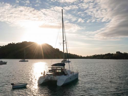 Cat Lagoon 380 for charter in Marina Le Cratere