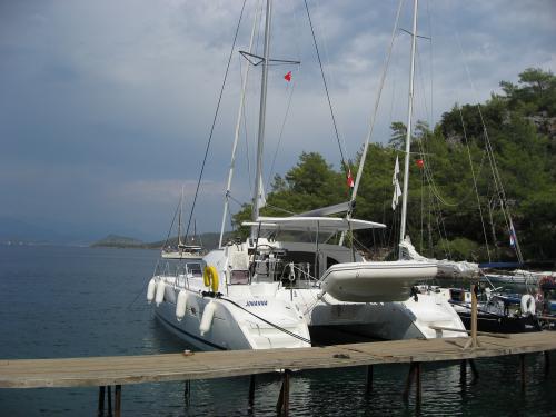 Cat Lagoon 380 for charter in Palmiye Marina