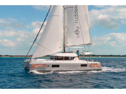 Cat Lagoon 42 for charter in Albatros Marina