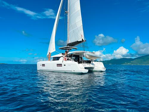 Cat Lagoon 42 for hire in Nanny Cay Marina