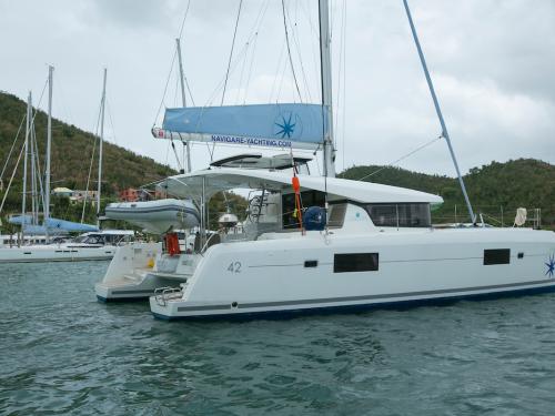 Catamaran Lagoon 42 for hire in Nanny Cay Marina