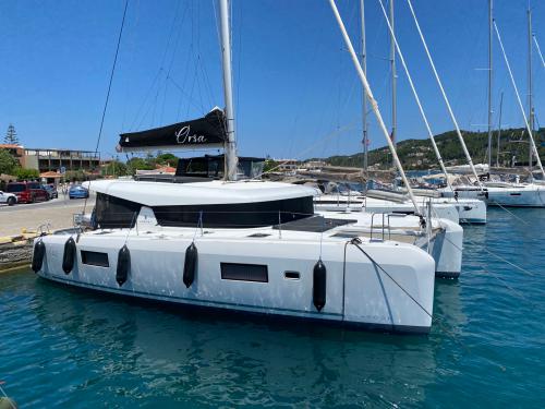 Cat Lagoon 42 for rent in Skiathos main Harbour