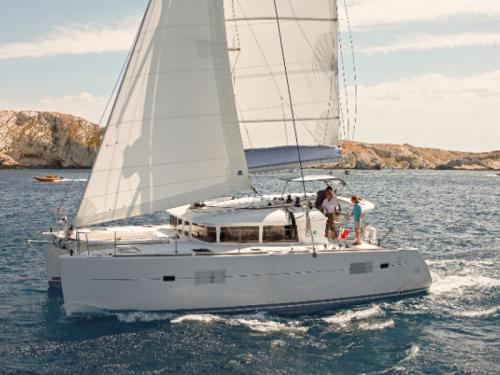 Cat Lagoon 440 available for charter in Marina Ibiza
