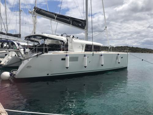 Cat Lagoon 450 F available for charter in Marina di Portisco