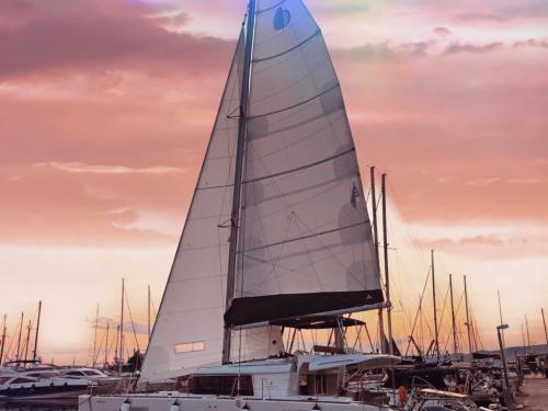 Cat Lagoon 450 F available for charter in Lefkas