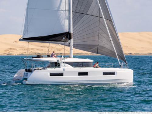 Catamaran Lagoon 46 for hire in Piso Livadi