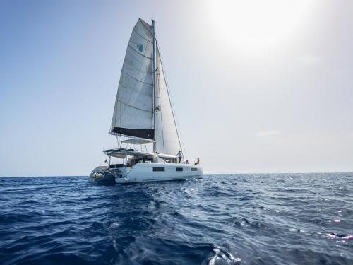 Catamaran Lagoon 46 available for charter in Port d Andratx Harbour