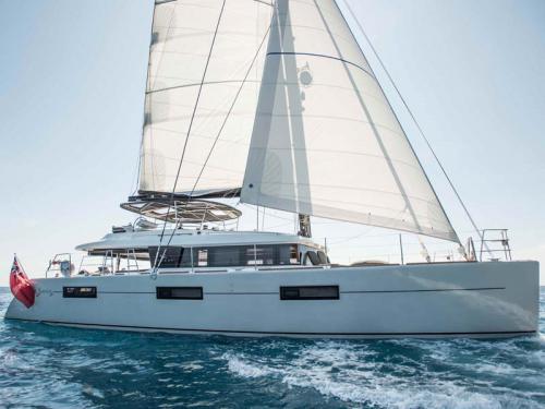 Catamaran Lagoon 620 available for charter in Marina di Olbia