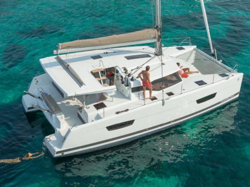 Cat Lucia 40 available for charter in Adakoy Marina