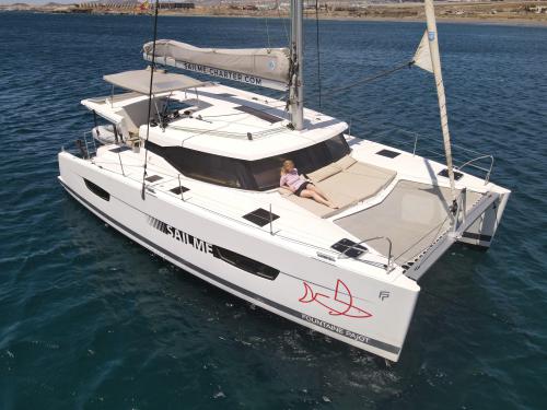 Cat Lucia 40 available for charter in Marina Ibiza