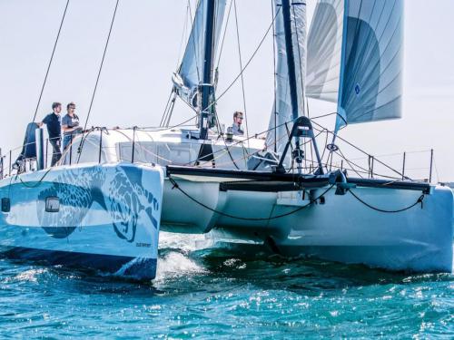 Cat Outremer 4X available for charter in Le Grau du Roi