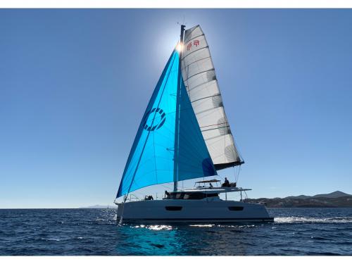 Catamaran Saona 47 available for charter in Port Lavrio