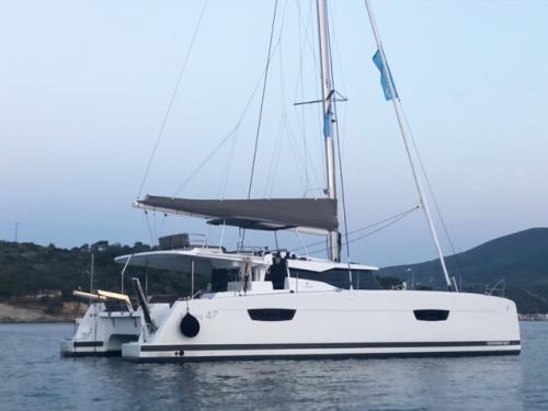 Catamaran Saona 47 available for charter in Port Lavrio