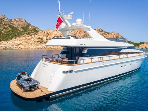 Motor yacht Akhir 85 available for charter in Cannigione