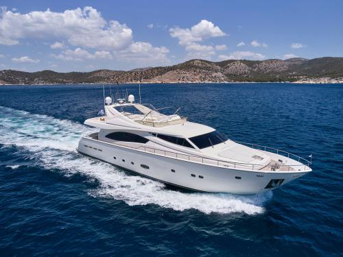 Motorboat Ferretti 630 for hire in Mykonos City