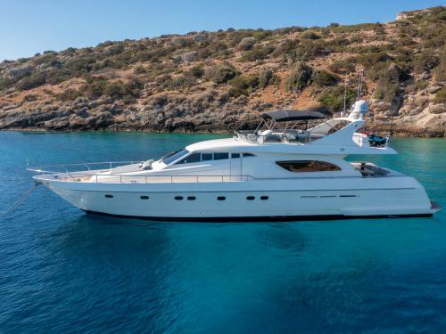 Motorboat Ferretti 72 for rent in Alimos Marina Kalamaki