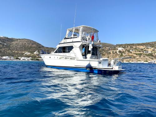 Motorboat Hatteras 50 for hire in Parikia