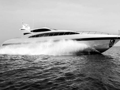 Motor yacht Mangusta 103 for hire in Miami Beach Marina