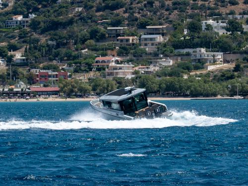 Yacht Saxdor 320 GTC available for charter in Agios Kosmas Marina