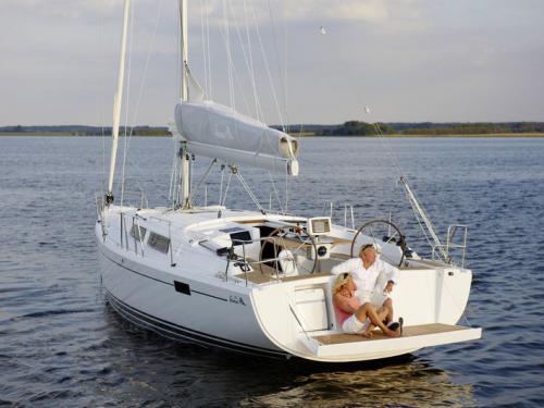 Sailing yacht Hanse 385 available for charter in Marina Stenungsund Torg