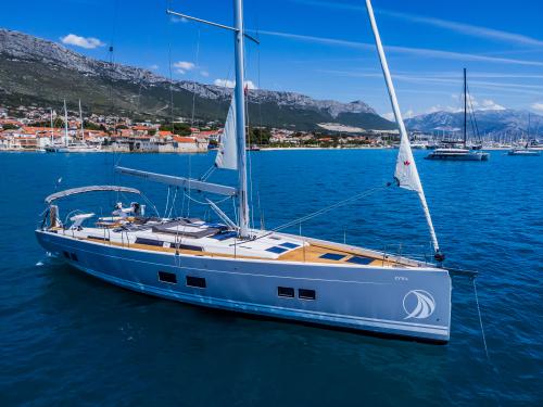 Sailing yacht Hanse 588 for hire in Marina Kastela