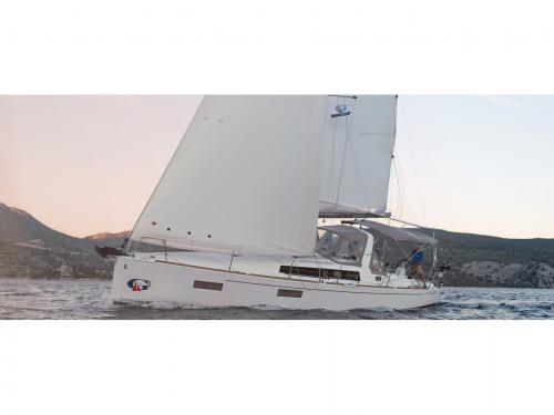 Sailing yacht Oceanis 381 available for charter in Nea Peramos Marina