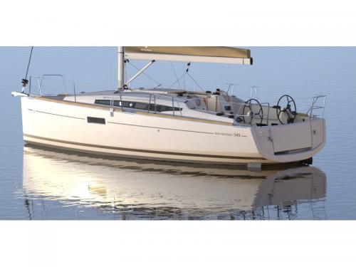 Sailboat Sun Odyssey 349 for charter in Loutraki Harbour