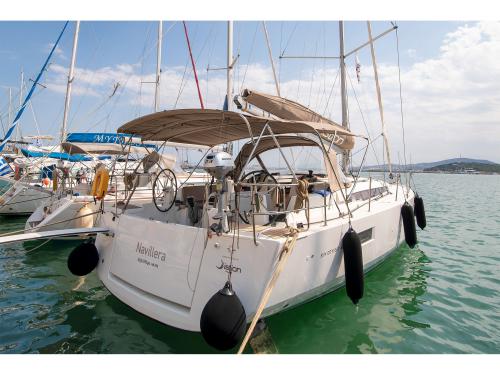 Yacht Sun Odyssey 440 for hire in Skiathos main Harbour