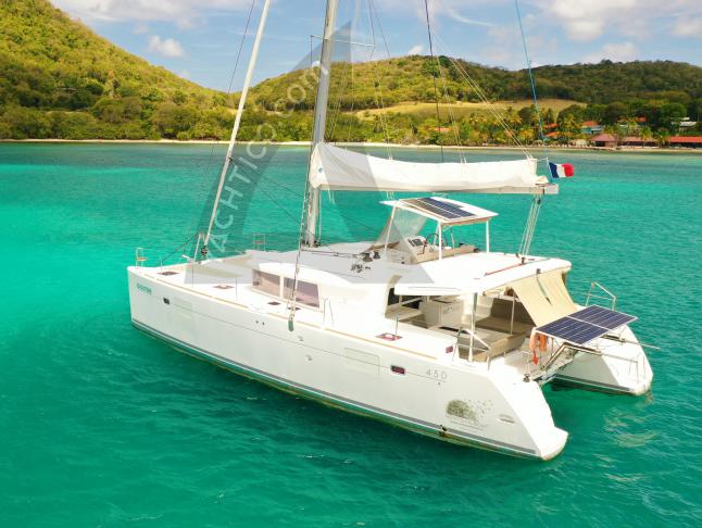 Catamaran Lagoon 450 F available for charter in Marina Le Marin