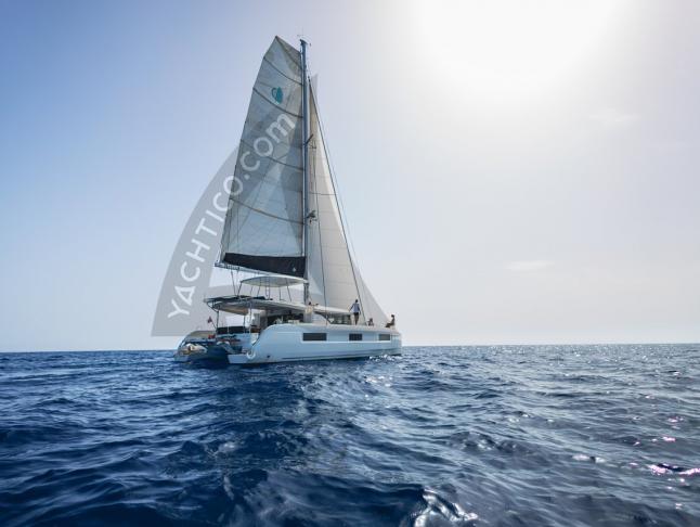 Catamaran Lagoon 46 available for charter in Port d Andratx Harbour