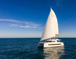 Cat Bali 4.6 for hire in Cucumber Beach Marina