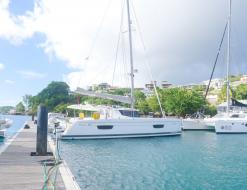 Cat Helia 44 for hire in Lagoon Marina