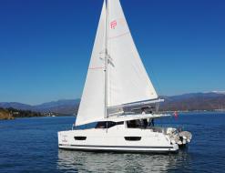 Cat Lucia 40 available for charter in Ece Saray Marina